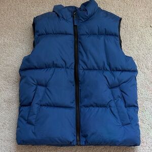 Old Navy Blue Quilted Puffer Vest - Zip Front